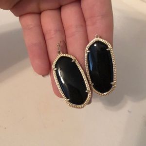 Kendra Scott black and gold Elle earrings